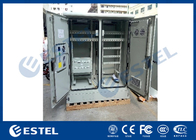 IP55 Two Compartment Galvanized Steel Outdoor Telecom Cabinets Floor Mounting Type